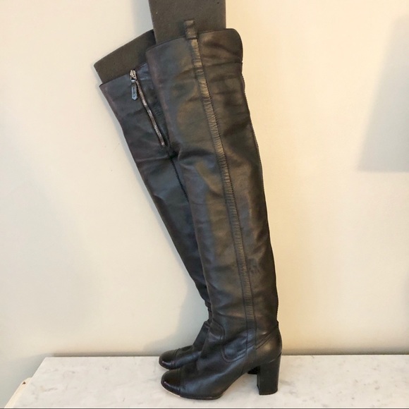 Chanel Leather Over-The-Knee Boots - Picture 2 of 8